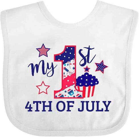 inktastic My 1st 4th Of July with Stars and Cupcake Baby Bib in Saudi Arabia
