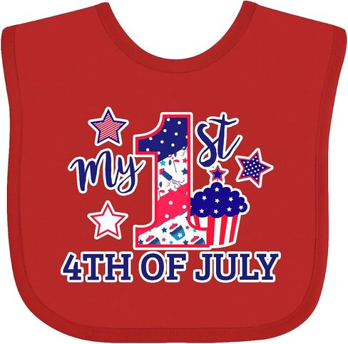 inktastic My 1st 4th Of July with Stars and Cupcake Baby Bib in Saudi Arabia