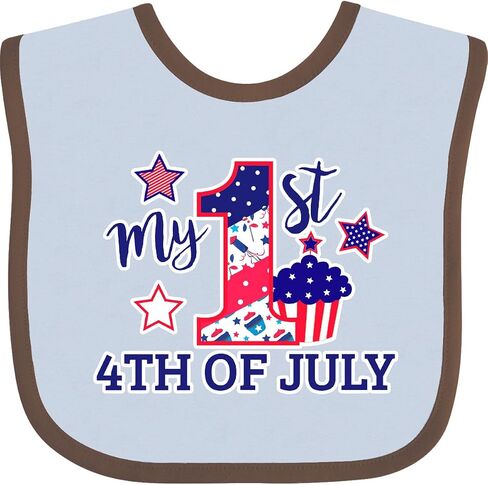 inktastic My 1st 4th Of July with Stars and Cupcake Baby Bib in Saudi Arabia