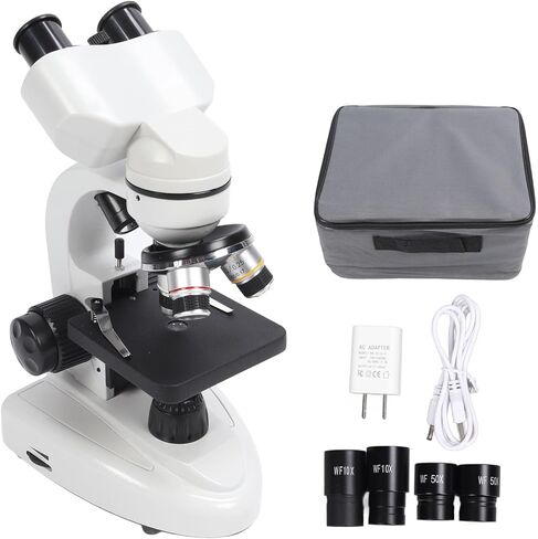 Binocular Microscope 40X‑5000X 360° Rotation Clear Image High Definition for Inspection Laboratory (US Plug 100-240V) in Saudi Arabia