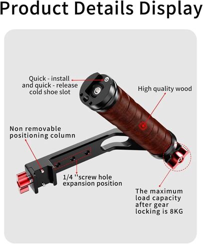 قبضة حبال قابلة للتعديل ، قبضة مثبتات gimbal كاميرا محمولة لـ RS2/RS3/RS3PRO ، مقبض حبال قابل للطي مع حذاء شريحة من نوع الناتو وحذاء بارد (مع شريحة) in Saudi Arabia