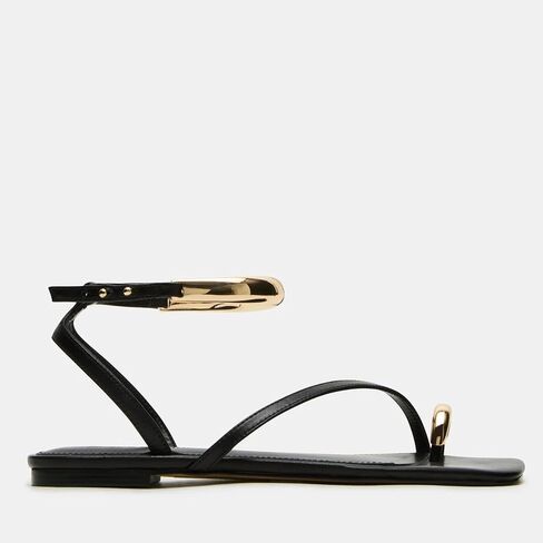 Yishaweiqi Metal Strap Strap Sandals مسطح للنساء خاتم أخمص القدم in Saudi Arabia