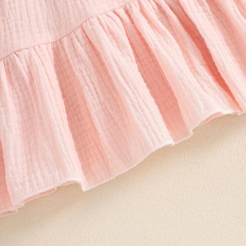 Toddler 4th of July Outfit Girl Sleeveless Lace Up Shoulder Letter Embroidery Ruched Dress Girls Summer Dresses in Saudi Arabia