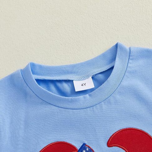 Kids 4th of July Shirt Toddler Little Boys Girls Dog Crab Embroidery Flags Funny Fourth of July Shirts in Saudi Arabia