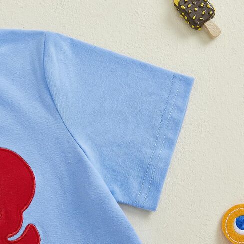 Kids 4th of July Shirt Toddler Little Boys Girls Dog Crab Embroidery Flags Funny Fourth of July Shirts in Saudi Arabia