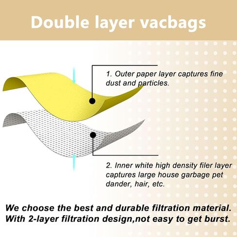 6 Pack 90673 Type G and J Vacuum Bags Compatible for Shop Vac 15-22 Gallon Vacuum, High Efficiency Dust Disposable Collection Filter Bag Part 90663 90673 9066300 9067300 VF2008 in Kuwait