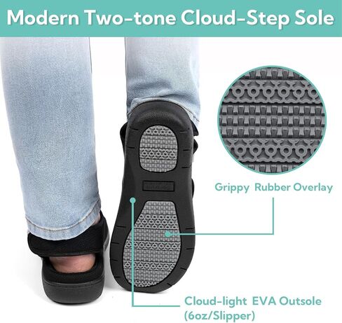 Women's Adjustable Open-toe Slippers with Ankle & Instep Straps and Arch Support, Summer House Shoes for Women Indoor/Outdoor in Saudi Arabia