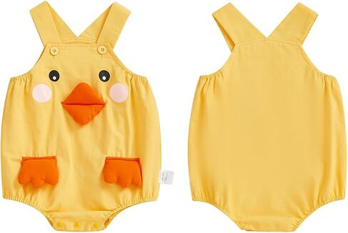 Toddler Baby Boys Girls Outfits Sleeveless Suspender Animal Chick Romper Overalls One Piece Summer Cotton Clothes in Kuwait