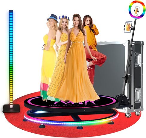 KRICIKR 360 Photo Booth Machine for Parties, Best 360 Photo Booth with Software and Custom Logo,360 Camera Booth Machine to Capture Slow Motion Video and Share to Social Media, 31.6"+Flight Case in Saudi Arabia