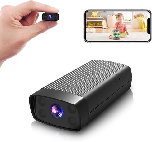 Mini Security Camera, HD Nanny Cam for Home - Smallest WiFi Wireless Cameras with Motion Detection App Control Night Vision, Portable Tiny Cam for Pet Baby Nanny Surveillance (Black Camera+32GB) in Saudi Arabia