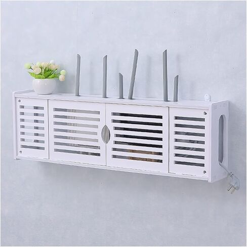 Router Storage Box，WiFi Router Storage Box, Wall Mounted Router Storage Box, White Floating Shelves, TV Lower Row Socket Occlusion Box in Saudi Arabia