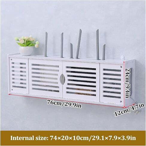 Router Storage Box，WiFi Router Storage Box, Wall Mounted Router Storage Box, White Floating Shelves, TV Lower Row Socket Occlusion Box in Saudi Arabia