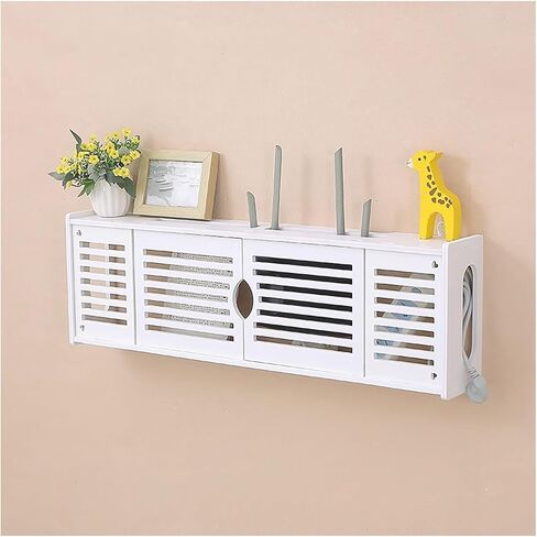 Router Storage Box，WiFi Router Storage Box, Wall Mounted Router Storage Box, White Floating Shelves, TV Lower Row Socket Occlusion Box in Saudi Arabia