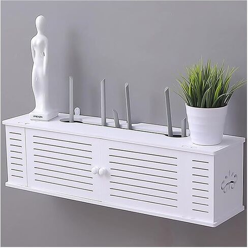Router Storage Box，WiFi Router Storage Box, Living Room Wall-Mounted Floating Shelves,Wall Decoration TV Lower Plug-in Shielding Box Set-top Box Shelf in Saudi Arabia