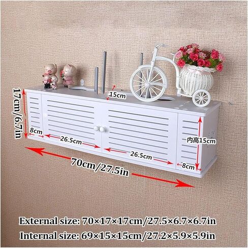 Router Storage Box，WiFi Router Storage Box, Living Room Wall-Mounted Floating Shelves,Wall Decoration TV Lower Plug-in Shielding Box Set-top Box Shelf in Saudi Arabia
