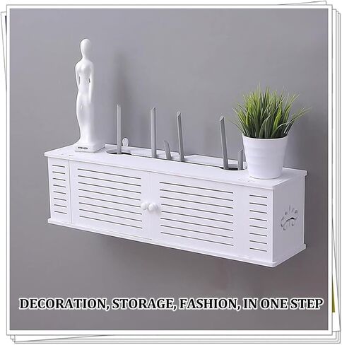Router Storage Box，WiFi Router Storage Box, Living Room Wall-Mounted Floating Shelves,Wall Decoration TV Lower Plug-in Shielding Box Set-top Box Shelf in Saudi Arabia
