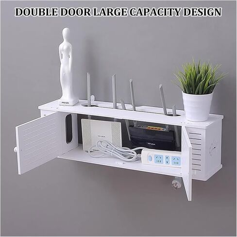 Router Storage Box，WiFi Router Storage Box, Living Room Wall-Mounted Floating Shelves,Wall Decoration TV Lower Plug-in Shielding Box Set-top Box Shelf in Saudi Arabia