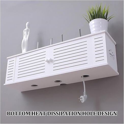 Router Storage Box，WiFi Router Storage Box, Living Room Wall-Mounted Floating Shelves,Wall Decoration TV Lower Plug-in Shielding Box Set-top Box Shelf in Saudi Arabia