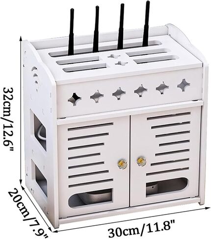 Router Storage Box，WiFi Router Storage Box, Creative WiFi Router Multi-Function Storage Box, Home Living Room TV Cabinet Power Cord Finishing Box, White Set-top Box Bracket in Saudi Arabia