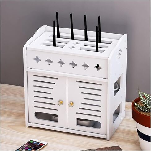 Router Storage Box，WiFi Router Storage Box, Creative WiFi Router Multi-Function Storage Box, Home Living Room TV Cabinet Power Cord Finishing Box, White Set-top Box Bracket in Saudi Arabia