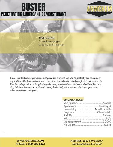 Buster Multi-Purpose Penetrant: Break Free from Corrosion and Rust with Long-Lasting Lubricant, Demoisturant, and Protectant Formula for Tools, Engines, Electrical Equipment, and More. in Saudi Arabia