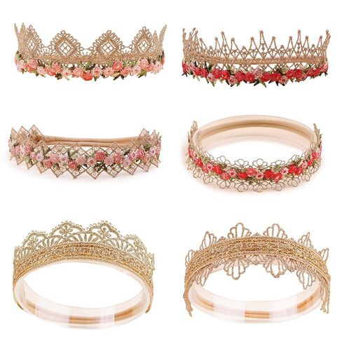 cherrboll Baby Flower Bows Headbands 6pcs Floral Hair Wraps Nylon Hairbands Crown Newborn Infant Toddler Hair Accessories in Kuwait