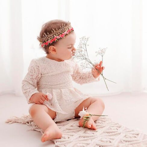 cherrboll Baby Flower Bows Headbands 6pcs Floral Hair Wraps Nylon Hairbands Crown Newborn Infant Toddler Hair Accessories in Kuwait