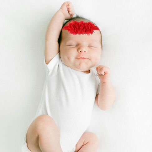 20PCS Baby Girls Headbands Chiffon Flower With Elastic Band Hair Accessories For Infants Newborn Toddler Kids Photography Props Gifts in Saudi Arabia