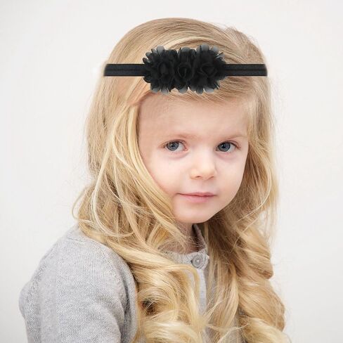 20PCS Baby Girls Headbands Chiffon Flower With Elastic Band Hair Accessories For Infants Newborn Toddler Kids Photography Props Gifts in Saudi Arabia