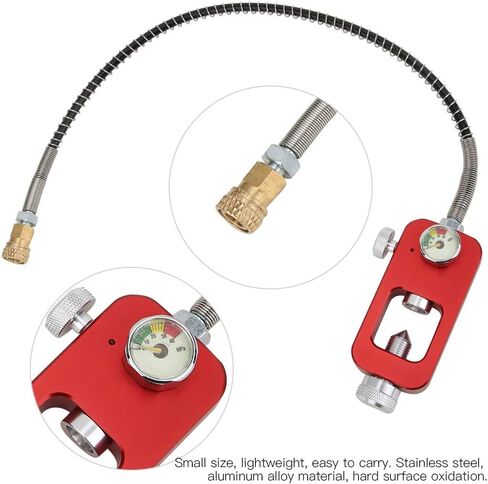 DRFEIFE LIGHT SUBLE SURPARINE GUSPARINE DIVIVE METALTER لمختلف الغواصين من الفولاذ المقاوم للصدأ في زجاجة صغيرة من الألومنيوم الحمراء مع زجاجات كبيرة لمحول حقيبة استكشاف الغواصة (أحمر) in Saudi Arabia