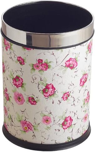 Creative Plastic Trash Can Home Leather Waste Bin Without Lid Garbage Bin Bedroom Kitchen Office Paper Basket (Color : Red)-C in Saudi Arabia