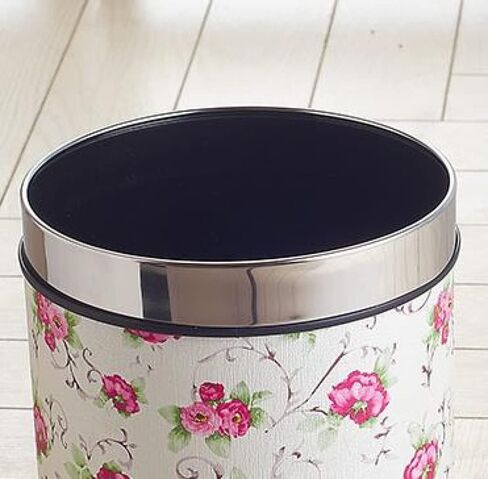 Creative Plastic Trash Can Home Leather Waste Bin Without Lid Garbage Bin Bedroom Kitchen Office Paper Basket (Color : Red)-C in Saudi Arabia