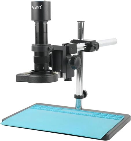 1080P VGA HDMI USB Type-c PC Video Microscope Camera +180X 300X 200X 500X C Mount Zoom Lens 144 LED for Phone CPU Soldering Test(B,500X) in Saudi Arabia