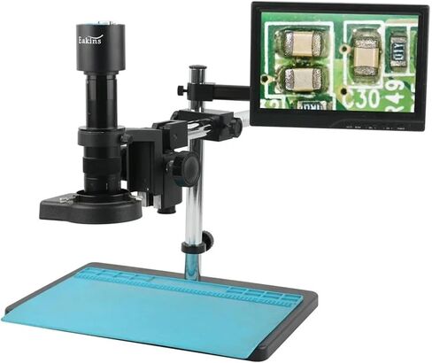 1080P VGA HDMI USB Type-c PC Video Microscope Camera +180X 300X 200X 500X C Mount Zoom Lens 144 LED for Phone CPU Soldering Test(B,500X) in Saudi Arabia