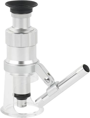 40X 60X 100X HD Recognition Magnifier Scale Measuring Microscope Handheld Portable Magnifying Glass LED for PCB Jewelry Textile(A,60X) in Kuwait