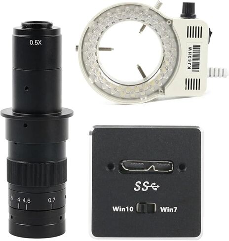 عالي السرعة Micro USB 3.0 USB3.0 5MP CMOS Microscope Camera Electronic Digital Eyepiece Mini C Mount Camera (عدسة 130X مع الضوء) in Kuwait