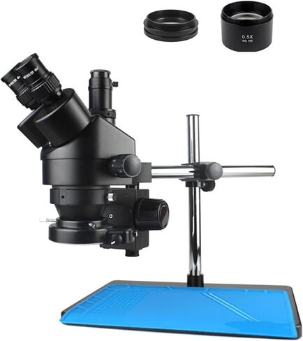 7X-45X Zoom Trinocular Stereo Microscope and 56LED Objective Lens HDMI Digita Microscope Camera for Phone PCB Soldering Repair(B Black) in Saudi Arabia