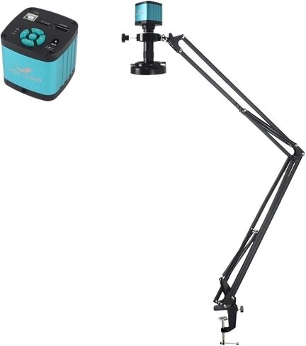 48mp 4k 1080p HDMI USB فيديو صناعي مجهر رقمي الكاميرا 130x Zoom C Mount Lens Cantilever Stand لإصلاح لحام (51 سم) in Kuwait