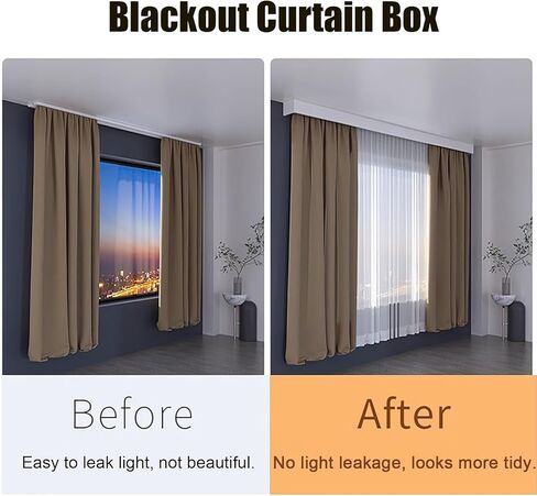 Kunovo Starta Pelmet Side Square Curtain Box Rail متكامل ، بيلميت ستارة مع لوحة زخرفية مزدوجة القضبان ، لغرفة غرفة المعيشة فيلا (رمادي ، 280 سم/110.2 قدم/9.2 قدم) in Kuwait