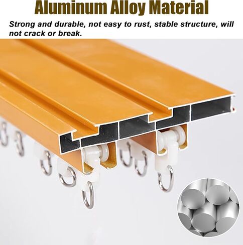 Kunovo Curtain Pelmet Retro Curtain Rail System Box Wood Grain Design, Hidden Window Curtain Pelmet Box with Track, Decorative Curtain Track and Valance for Bay Window(Wall Mount,2.6m/8.5ft) in Saudi Arabia