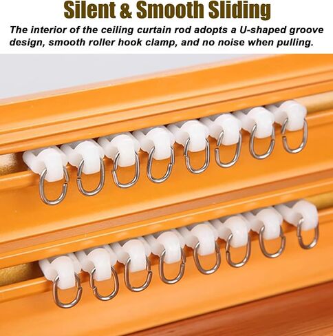 Kunovo Curtain Pelmet Retro Curtain Rail System Box Wood Grain Design, Hidden Window Curtain Pelmet Box with Track, Decorative Curtain Track and Valance for Bay Window(Wall Mount,2.6m/8.5ft) in Saudi Arabia