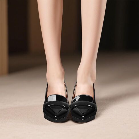 Women's Slingback High Heel Pointed Toe Platform Pumps Buckle Strap Patent Leather Dress Shoes in Saudi Arabia