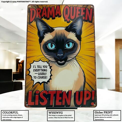 Various Cat American Style Cartoon Tin Sign - Vintage Metal Poster (8x12 Inches) - Funny Pet Decor for Cat Lovers & Home Styling (Sphynx) in Saudi Arabia