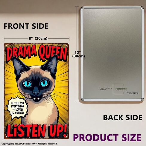 Various Cat American Style Cartoon Tin Sign - Vintage Metal Poster (8x12 Inches) - Funny Pet Decor for Cat Lovers & Home Styling (Sphynx) in Saudi Arabia