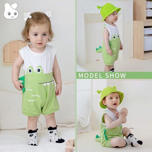 Boys And Girls Summer Sleeveless Jumpsuit Infant Cartoon Animal Style Clothing Toddler Cute Jumpsuit in Saudi Arabia