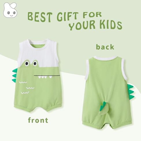 Boys And Girls Summer Sleeveless Jumpsuit Infant Cartoon Animal Style Clothing Toddler Cute Jumpsuit in Saudi Arabia