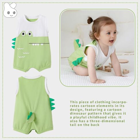 Boys And Girls Summer Sleeveless Jumpsuit Infant Cartoon Animal Style Clothing Toddler Cute Jumpsuit in Saudi Arabia