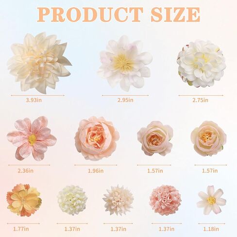 20 Pack Flower Hair Clip Rose Hair Clips Barrettes for Women Flower Accessories Boho Bride Claw Clip Hairpin Brooch Pin Headpiece for Girls Wedding (Champagne) in Kuwait