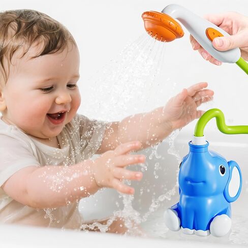 Baby Bath Shower Head Toys for Kids Ages 2-4, Bath Toys for Infants with Elephant Water Pump for Kids 3-5, Kids Swimming Pool Toys, Bathtub Toys 18-24 Months Toddlers Newborn Infants Boys Girls in Saudi Arabia