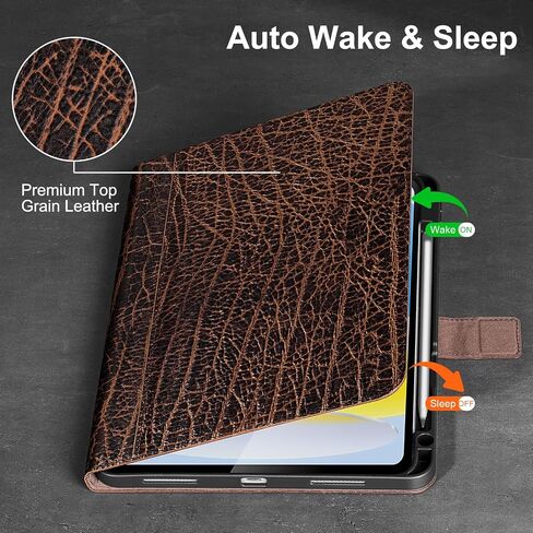 Gexmil Leather Case for iPad Air 11 Inch M4/M3/M2,10.9 Inch,Brown Floral in Kuwait
